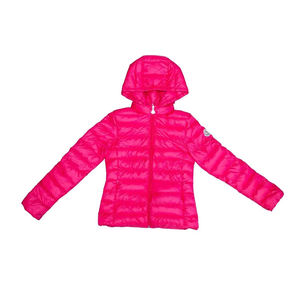 Moncler Girls Hot Pink Longue Saison Down Puffer Jacket Size 10Y 140cm